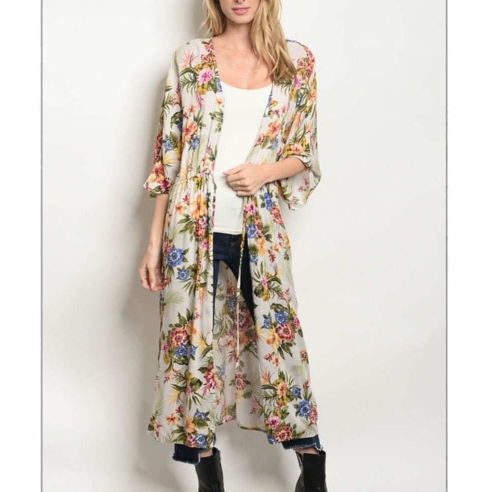 3/4 Sleeve Kimono Cardigan